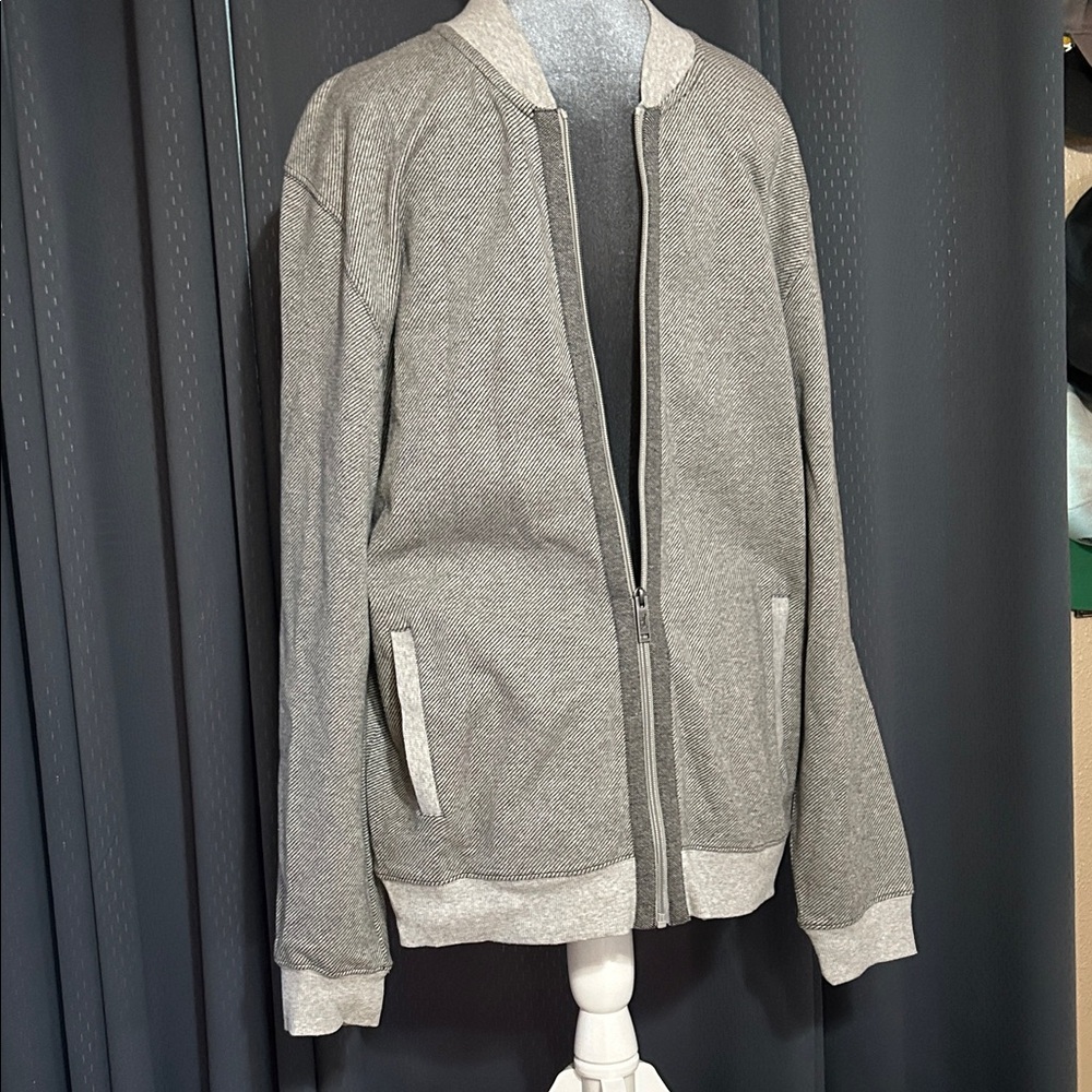 Rodd & Gunn Black and Grey Striped Zip Jacket